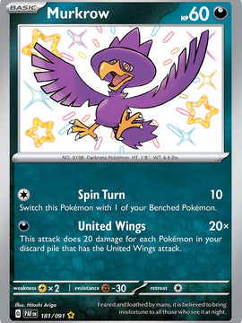 Murkrow (181/091) [Scarlet & Violet: Paldean Fates]