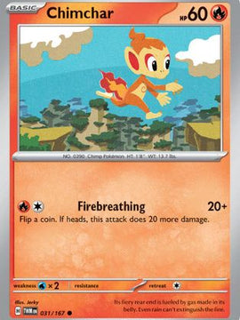 Chimchar (31) [SV06: Twilight Masquerade] Reverse Holofoil