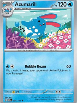 Azumarill 34 - SV07 Stellar Crown Reverse Holofoil