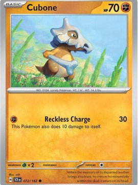 Cubone 72 - SV07 Stellar Crown Reverse Holofoil