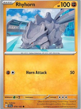 Rhyhorn 74 - SV07 Stellar Crown Reverse Holofoil