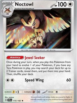 Noctowl 115 - SV07 Stellar Crown Holofoil