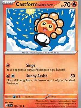 Castform Sunny Form 20 - SV08 Surging Sparks Reverse Holofoil