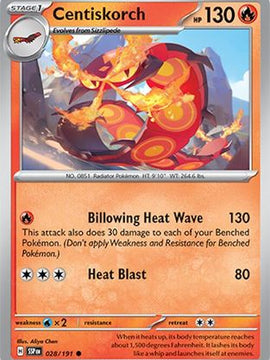 Centiskorch 28 - SV08 Surging Sparks Reverse Holofoil