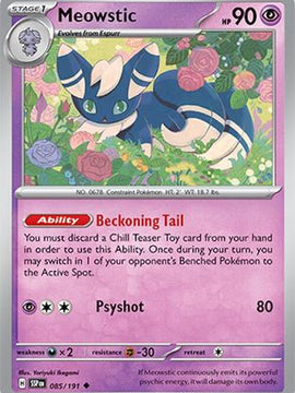 Meowstic 85 - SV08 Surging Sparks Reverse Holofoil