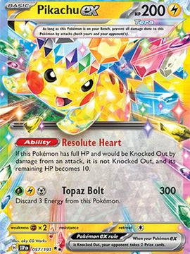 Pikachu ex 57 - SV08 Surging Sparks Holofoil