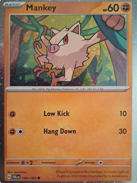 Mankey (106/193) (Cosmos Holo) [Scarlet & Violet: Paldea Evolved]