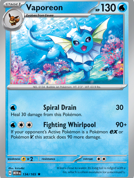 Vaporeon (134/165) [Scarlet & Violet: 151]