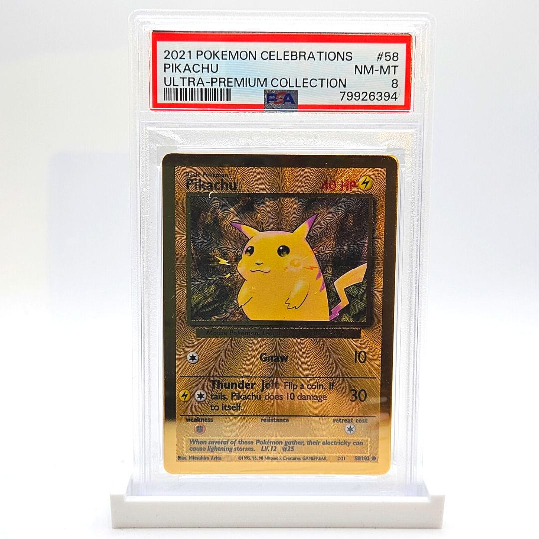 PSA 8 Pikachu Metal Card - Celebrations Ultra Premium Collection