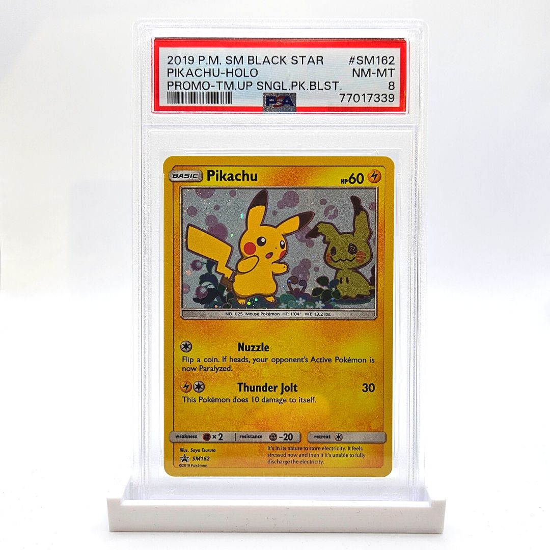 PSA 8 Pikachu holo SM162 - Tag Team Single Pack Blister