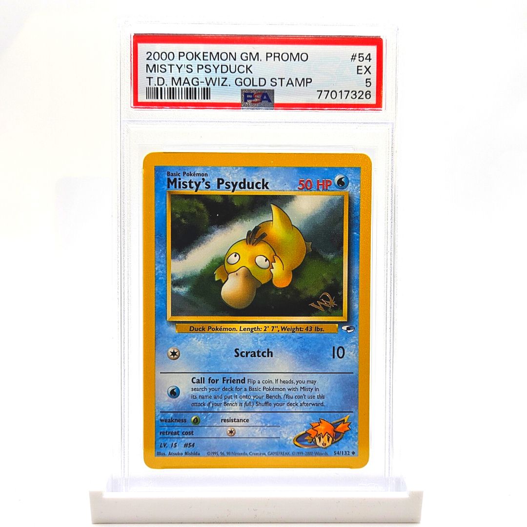 PSA 5 Psyduck Trainer Magazine Wizard Gold Stamp