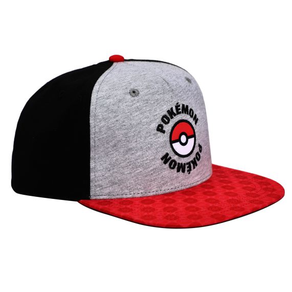 POKÉMON - GREY AND RED POKEBALL HAT