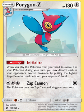 Porygon-Z (105/147) [Sun & Moon: Burning Shadows]