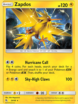 Zapdos (24/68) [Sun & Moon: Hidden Fates]