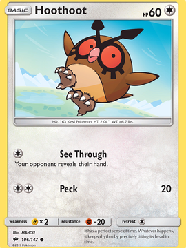 Hoothoot (106/147) [Sun & Moon: Burning Shadows]