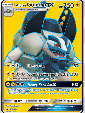 Alolan Golem GX (102/111) [Sun & Moon: Crimson Invasion]