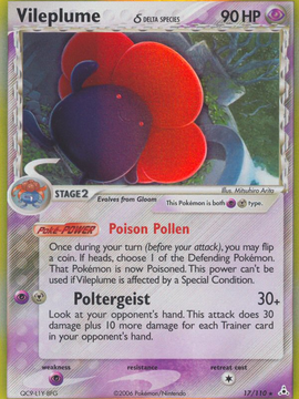 Vileplume (17/110) (Delta Species) [EX: Holon Phantoms]