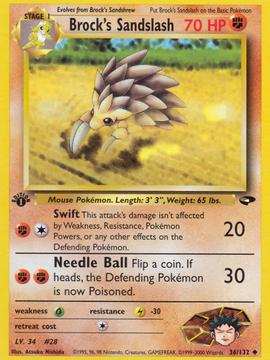 Brock's Sandslash (36/132) [Gym Challenge 1st Edition]