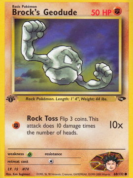 Brock's Geodude (68/132) [Gym Challenge 1st Edition]