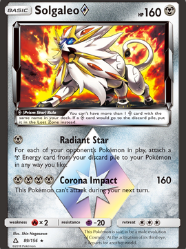 Solgaleo (89/156) (Prism Star) [Sun & Moon: Ultra Prism]