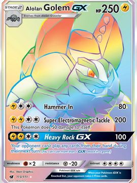 Alolan Golem GX (113/111) [Sun & Moon: Crimson Invasion]