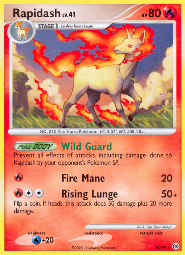 Pokemon Platinum Arceus Single Card Rare Rapidash 28/99