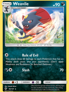 Weavile (86/147) [Sun & Moon: Burning Shadows]