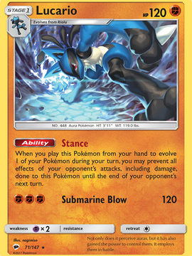 Lucario (71/147) [Sun & Moon: Burning Shadows]