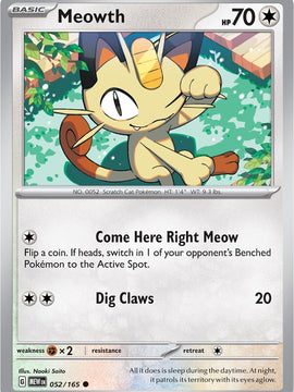 Meowth (052/165) [Scarlet & Violet: 151]