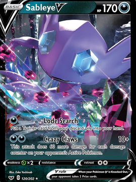 Sableye V (120/202) [Sword & Shield: Base Set]