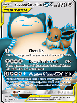 Eevee & Snorlax GX (171/181) [Sun & Moon: Team Up]