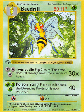 Beedrill (17/102) (Shadowless) [Base Set 1st Edition]