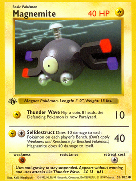 Magnemite (53/102) (Shadowless) [Base Set 1st Edition]