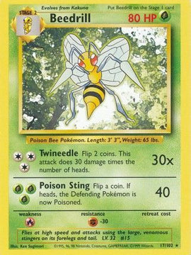 Beedrill (17/102) [Base Set Unlimited]