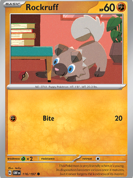 Rockruff (116/197) [Scarlet & Violet: Obsidian Flames]