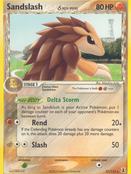 Sandslash (27/113) (Delta Species) [EX: Delta Species]