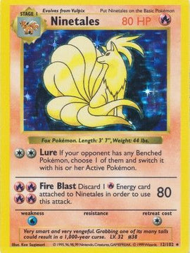 Ninetales (12/102) [Base Set Shadowless Unlimited]