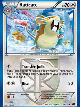 Raticate (88/116) [Black & White: Plasma Freeze]