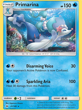 Primarina (41/149) (Theme Deck Exclusive) [Sun & Moon: Base Set]