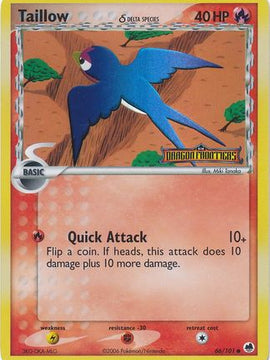 Taillow (66/101) (Delta Species) (Stamped) [EX: Dragon Frontiers]