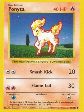 Ponyta (60/102) [Base Set Shadowless Unlimited]