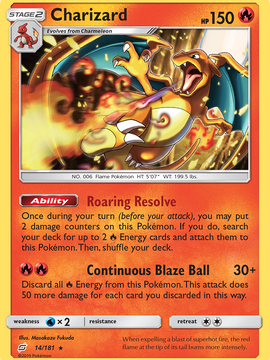 Charizard (14/181) (Cosmos Holo) [Sun & Moon: Team Up]