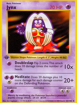 Jynx (31/102) (Shadowless) [Base Set 1st Edition]