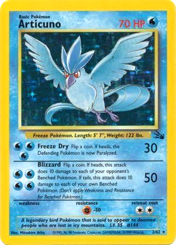 Aerodactyl Holofoil 1/62 Base Fossil Rare Pokemon Card REAL 