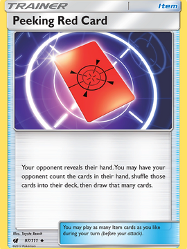 Peeking Red Card (97/111) [Sun & Moon: Crimson Invasion]