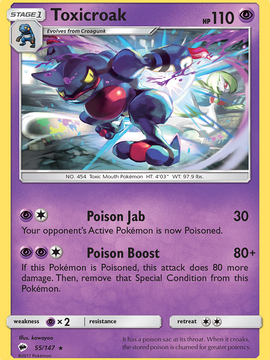 Toxicroak (55/147) [Sun & Moon: Burning Shadows]