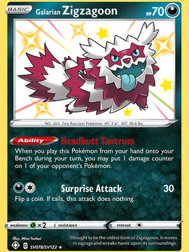 Galarian Zigzagoon (SV078/SV122) [Sword & Shield: Shining Fates]