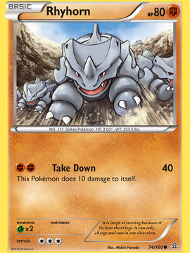 Rhyhorn (74/160) [XY: Primal Clash]