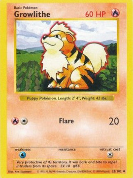 Growlithe (28/102) [Base Set Shadowless Unlimited]