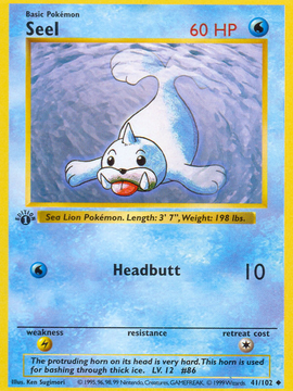 Seel (41/102) (Shadowless) [Base Set 1st Edition]